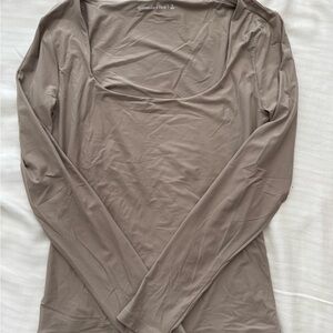 Abercrombie & Fitch Taupe Long Sleeve Tee